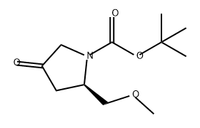 1-Pyrrolidinecarboxylic acid, 2-(methoxymethyl)-4-oxo-, 1,1-dimethylethyl ester, (2R)- 구조식 이미지