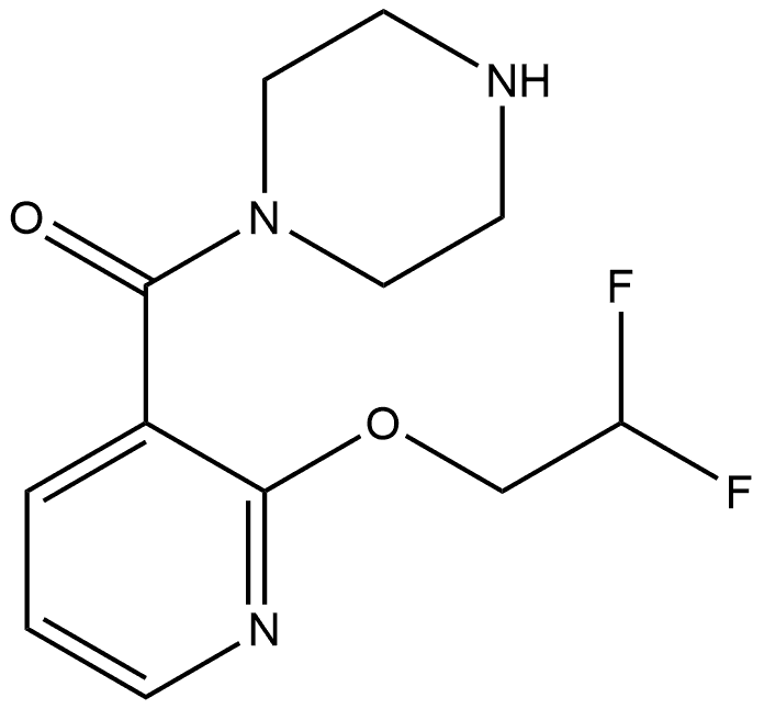 2-(2,2-Difluoroethoxy)-3-pyridinyl]-1-piperazinylmethanone Structure