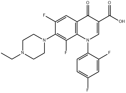 1-(2,4-Difluorophenyl)-7-(4-ethylpiperazin-1-yl)-6,8-difluoro-4-oxo-1,4-dihydroquinoline-3-carboxylic acid 구조식 이미지
