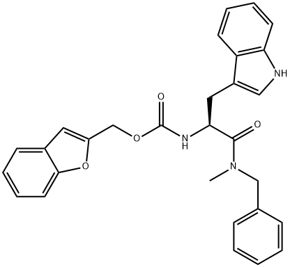 Carbamic acid, [(1S)-1-(1H-indol-3-ylmethyl)-2-[methyl(phenylmethyl)amino]-2-oxoethyl]-, 2-benzofuranylmethyl ester (9CI) Structure