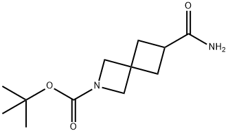 2-Azaspiro[3.3]heptane-2-carboxylic acid, 6-(aminocarbonyl)-, 1,1-dimethylethyl ester 구조식 이미지