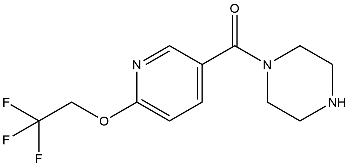 1-Piperazinyl[6-(2,2,2-trifluoroethoxy)-3-pyridinyl]methanone Structure