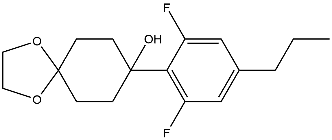 8-(2,6-Difluoro-4-propylphenyl)-1,4-dioxaspiro[4.5]decan-8-ol Structure