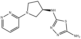 1,3,4-Thiadiazole-2,5-diamine, N2-[(3R)-1-(3-pyridazinyl)-3-pyrrolidinyl]- Structure