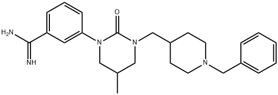 Benzenecarboximidamide, 3-[tetrahydro-5-methyl-2-oxo-3-[[1-(phenylmethyl)-4-piperidinyl]methyl]-1(2H)-pyrimidinyl]- 구조식 이미지