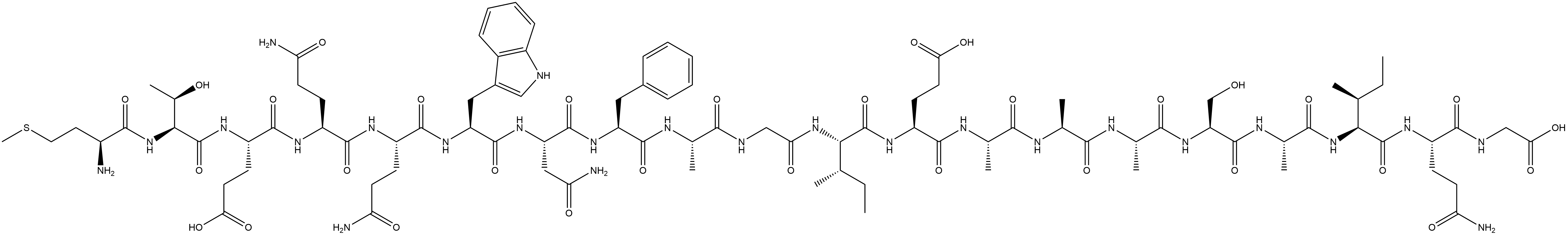 Glycine, L-methionyl-L-threonyl-L-α-glutamyl-L-glutaminyl-L-glutaminyl-L-tryptophyl-L-asparaginyl-L-phenylalanyl-L-alanylglycyl-L-isoleucyl-L-α-glutamyl-L-alanyl-L-alanyl-L-alanyl-L-seryl-L-alanyl-L-isoleucyl-L-glutaminyl- Structure