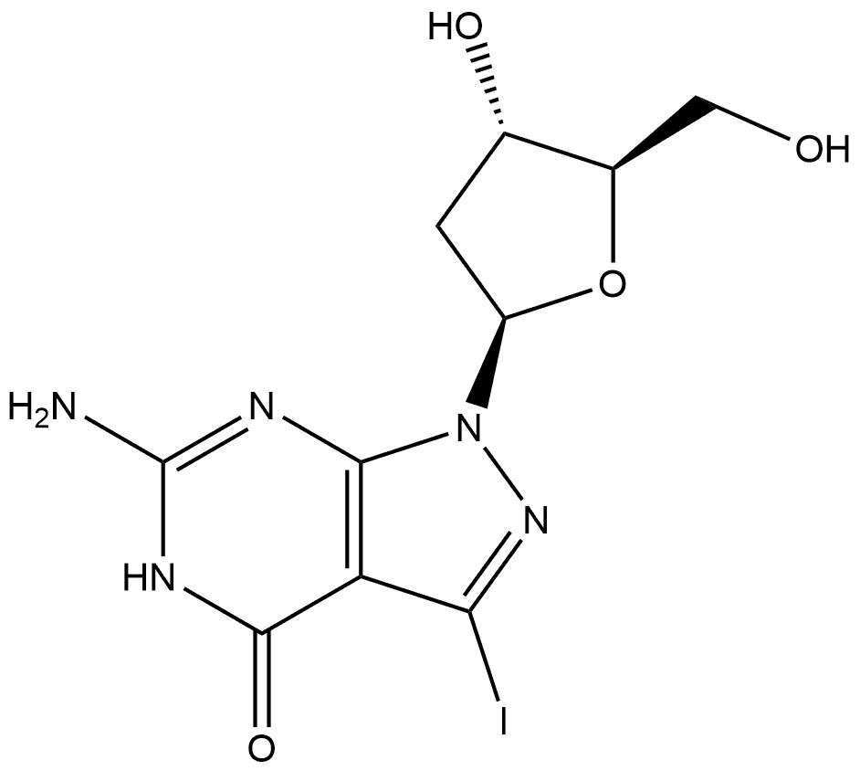 7-Iodo-8-Aza-7-Deaza-2'-Deoxyguanosine 구조식 이미지