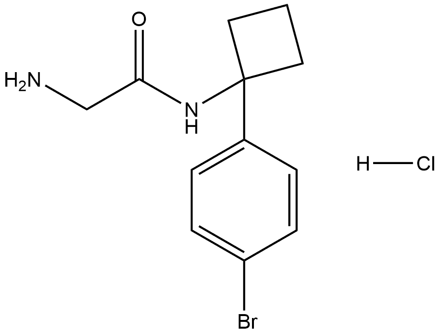 Acetamide, 2-amino-N-1-(4-bromophenyl)cyclobutyl-, hydrochloride (1:1) Structure