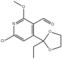 3-Pyridinecarboxaldehyde, 6-chloro-4-(2-ethyl-1,3-dioxolan-2-yl)-2-methoxy- Structure