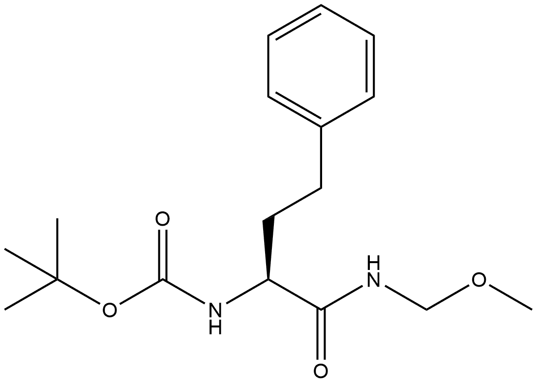 Carbamic acid, N-[(1S)-1-[(methoxymethylamino)carbonyl]-3-phenylpropyl]-, 1,1-dimethylethyl ester Structure