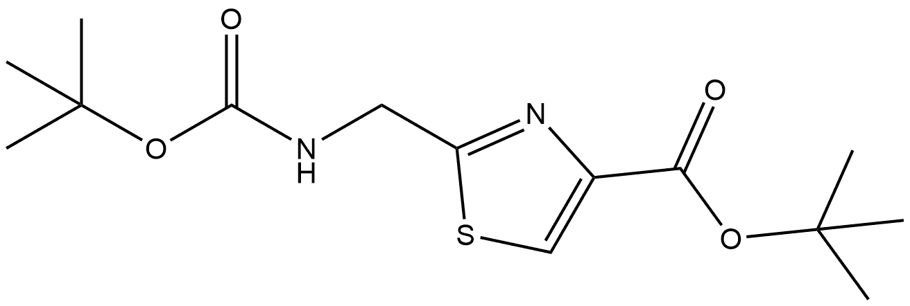 1,1-Dimethylethyl 2-[[[(1,1-dimethylethoxy)carbonyl]amino]methyl]-4-thiazolecarboxylate Structure