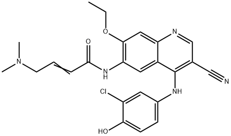 2-Butenamide, N-[4-[(3-chloro-4-hydroxyphenyl)amino]-3-cyano-7-ethoxy-6-quinolinyl]-4-(dimethylamino)- Structure