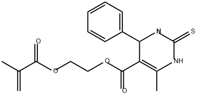 5-Pyrimidinecarboxylic acid, 1,2,3,4-tetrahydro-6-methyl-4-phenyl-2-thioxo-, 2-[(2-methyl-1-oxo-2-propen-1-yl)oxy]ethyl ester 구조식 이미지