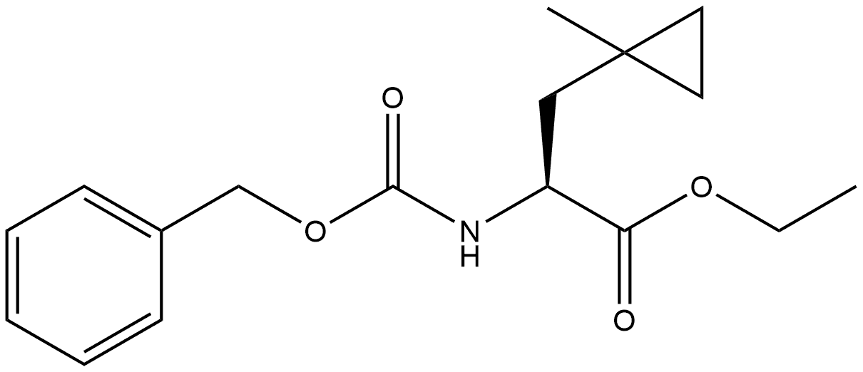 Cyclopropanepropanoic acid, 1-methyl-α-[[(phenylmethoxy)carbonyl]amino]-, ethyl ester, (αS)- 구조식 이미지