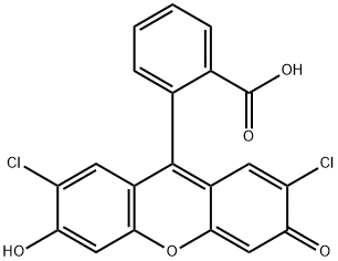 Benzoic acid, 2-(2,7-dichloro-6-hydroxy-3-oxo-3H-xanthen-9-yl)- 구조식 이미지