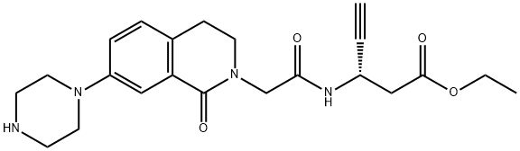 4-Pentynoic acid, 3-[[[3,4-dihydro-1-oxo-7-(1-piperazinyl)-2(1H)-isoquinolinyl]acetyl]amino]-, ethyl ester, (3S)- (9CI) 구조식 이미지