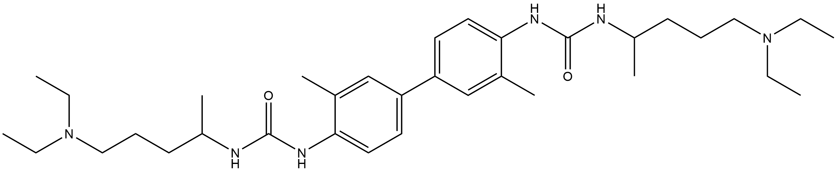 N,N′′-(3,3′-Dimethyl[1,1′-biphenyl]-4,4′-diyl)bis[N′-[4-(diethylamino)-1-methylbutyl]urea] 구조식 이미지