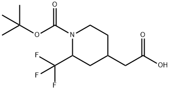 4-Piperidineacetic acid, 1-[(1,1-dimethylethoxy)carbonyl]-2-(trifluoromethyl)- 구조식 이미지