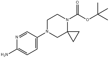 4,7-Diazaspiro[2.5]octane-4-carboxylic acid, 7-(6-amino-3-pyridinyl)-, 1,1-dimethylethyl ester Structure