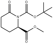 1,2-Piperidinedicarboxylic acid, 6-oxo-, 1-(1,1-dimethylethyl) 2-methyl ester, (2R)- Structure