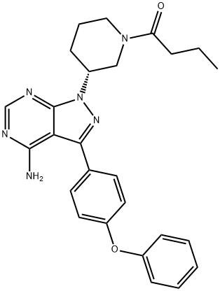 1-Butanone, 1-[(3R)-3-[4-amino-3-(4-phenoxyphenyl)-1H-pyrazolo[3,4-d]pyrimidin-1-yl]-1-piperidinyl]- Structure