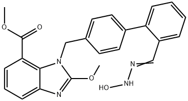 1H-Benzimidazole-7-carboxylic acid, 1-[[2'-[(hydroxyamino)iminomethyl][1,1'-biphenyl]-4-yl]methyl]-2-methoxy-, methyl ester Structure