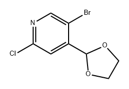 Pyridine, 5-bromo-2-chloro-4-(1,3-dioxolan-2-yl)- Structure