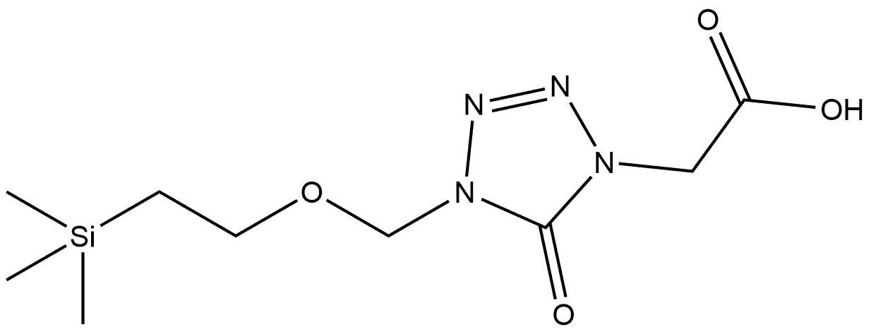 2-(5-oxo-4-((2-(trimethylsilyl)ethoxy)methyl)-4,5-dihydro-1H-tetrazol-1-yl)acetic acid Structure
