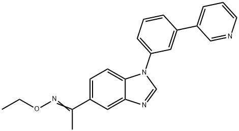 Ethanone, 1-[1-[3-(3-pyridinyl)phenyl]-1H-benzimidazol-5-yl]-, O-ethyloxime Structure