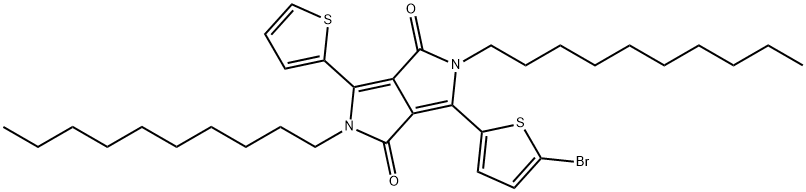 Pyrrolo[3,4-c]pyrrole-1,4-dione, 3-(5-bromo-2-thienyl)-2,5-didecyl-2,5-dihydro-6-(2-thienyl)- Structure