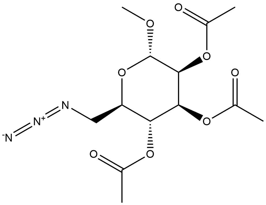 α-D-Mannopyranoside, methyl 6-azido-6-deoxy-, 2,3,4-triacetate Structure