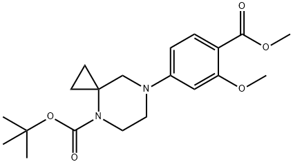 Tert-butyl 7-(3-methoxy-4-methoxycarbonylphenyl)-4,7-diazaspiro[2.5]octane-4-carboxylate Structure