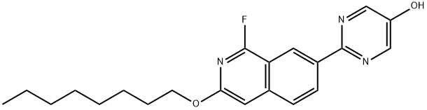 2-(1-Fluoro-3-(octyloxy)isoquinolin-7-yl)pyrimidin-5-ol 구조식 이미지