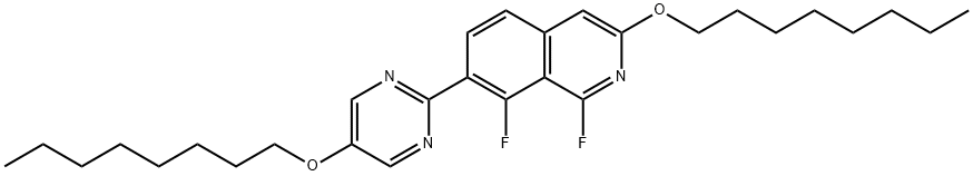 1,8-Difluoro-3-(octyloxy)-7-(5-(octyloxy)pyrimidin-2-yl)isoquinoline 구조식 이미지