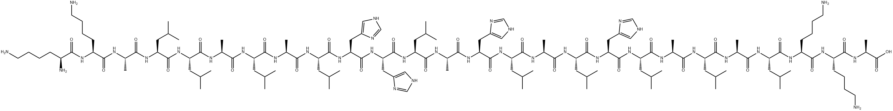 L-Alanine, L-lysyl-L-lysyl-L-alanyl-L-leucyl-L-leucyl-L-alanyl-L-leucyl-L-alanyl-L-leucyl-L-histidyl-L-histidyl-L-leucyl-L-alanyl-L-histidyl-L-leucyl-L-alanyl-L-leucyl-L-histidyl-L-leucyl-L-alanyl-L-leucyl-L-alanyl-L-leucyl-L-lysyl-L-lysyl- Structure