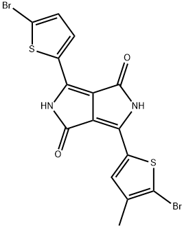 Pyrrolo[3,4-c]pyrrole-1,4-dione, 3-(5-bromo-4-methyl-2-thienyl)-6-(5-bromo-2-thienyl)-2,5-dihydro- Structure