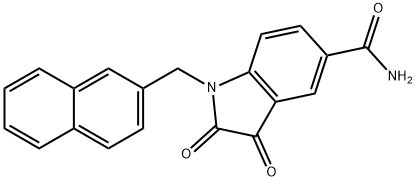 1H-Indole-5-carboxamide, 2,3-dihydro-1-(2-naphthalenylmethyl)-2,3-dioxo- Structure