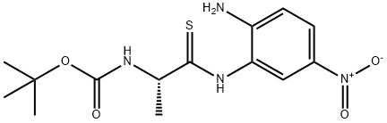 Carbamic acid, N-[(1S)-2-[(2-amino-5-nitrophenyl)amino]-1-methyl-2-thioxoethyl]-, 1,1-dimethylethyl ester 구조식 이미지