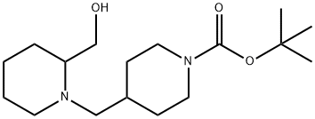 1-Piperidinecarboxylic acid, 4-[[2-(hydroxymethyl)-1-piperidinyl]methyl]-, 1,1-dimethylethyl ester Structure