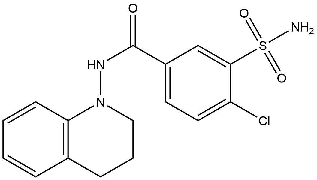 3-(Aminosulfonyl)-4-chloro-N-(3,4-dihydro-1(2H)-quinolinyl)benzamide Structure