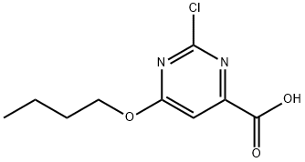 6-Butoxy-2-chloro-4-pyrimidinecarboxylic acid 구조식 이미지