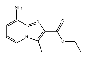 Imidazo[1,2-a]pyridine-2-carboxylic acid, 8-amino-3-methyl-, ethyl ester 구조식 이미지