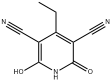 3,5-Pyridinedicarbonitrile, 4-ethyl-1,2-dihydro-6-hydroxy-2-oxo- Structure