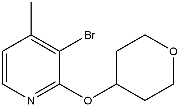 3-Bromo-4-methyl-2-[(tetrahydro-2H-pyran-4-yl)oxy]pyridine Structure