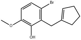 Phenol, 3-bromo-2-(1-cyclopenten-1-ylmethyl)-6-methoxy- Structure