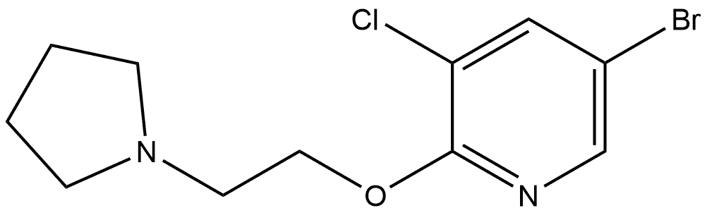 5-Bromo-3-chloro-2-[2-(1-pyrrolidinyl)ethoxy]pyridine Structure