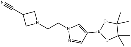 3-Azetidinecarbonitrile, 1-[2-[4-(4,4,5,5-tetramethyl-1,3,2-dioxaborolan-2-yl)-1H-pyrazol-1-yl]ethyl]- 구조식 이미지