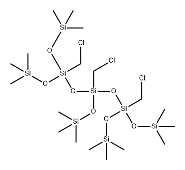Pentasiloxane, 3,5,7-tris(chloromethyl)-1,1,1,9,9,9-hexamethyl-3,5,7-tris[(trimethylsilyl)oxy]- 구조식 이미지