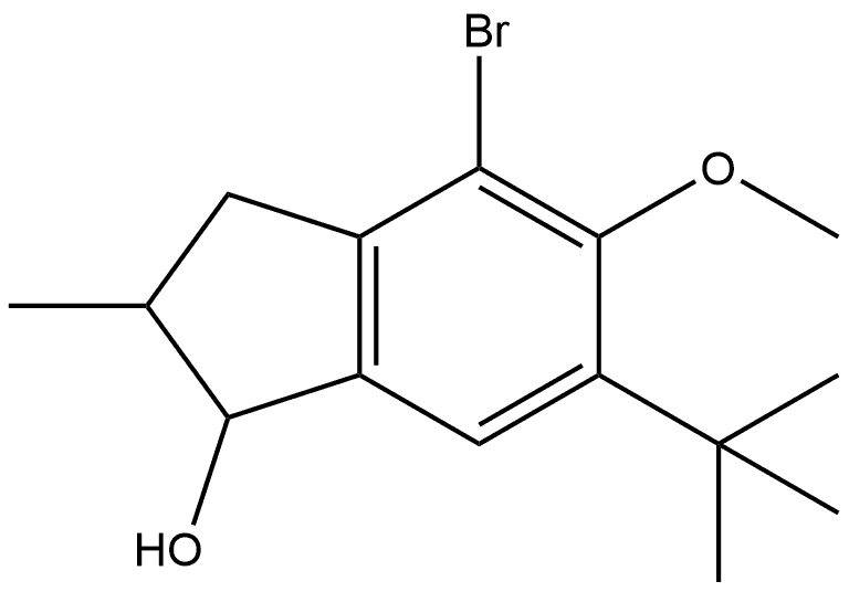 4-Bromo-6-(1,1-dimethylethyl)-2,3-dihydro-5-methoxy-2-methyl-1H-inden-1-ol Structure