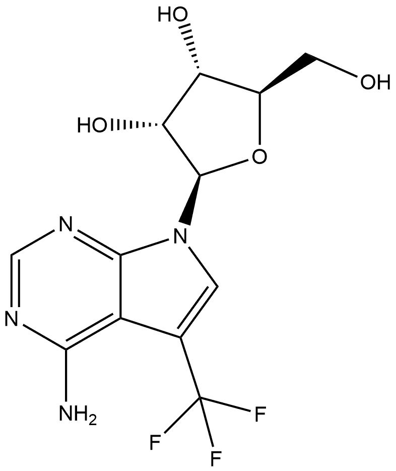 7H-Pyrrolo[2,3-d]pyrimidin-4-amine, 7-β-D-ribofuranosyl-5-(trifluoromethyl)- Structure